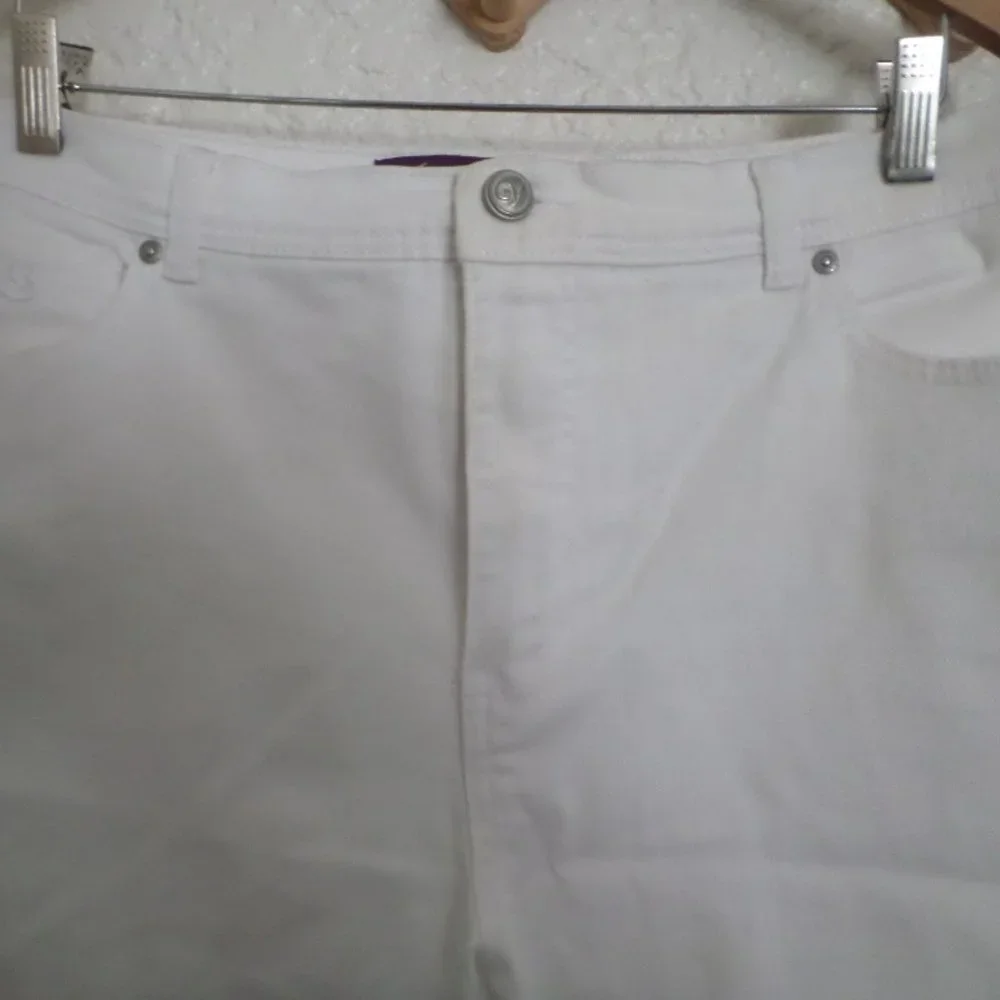Gloria Vanderbilt Amanda White Stretch Denim Jeans Sz 18 - Picture 2 of 4